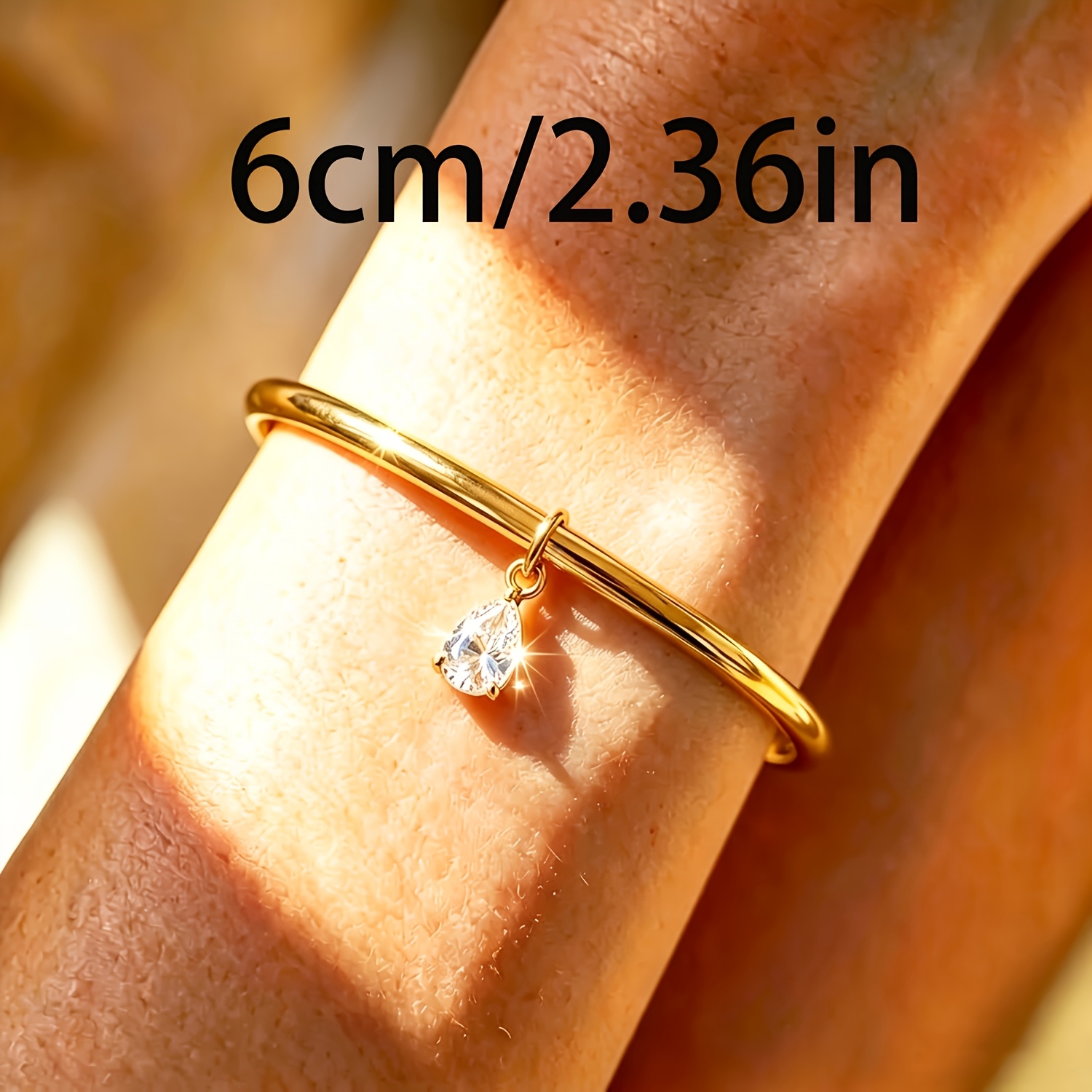 2pcs 18K Gold Plated Bracelet Set with Teardrop Pendant
